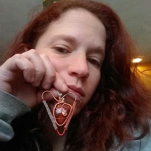 You have my heart wire wrapped red jasper pendant